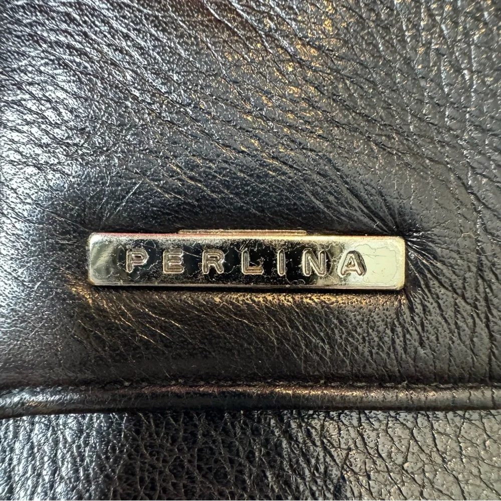 Perlina New York Black Leather Shoulder Bag